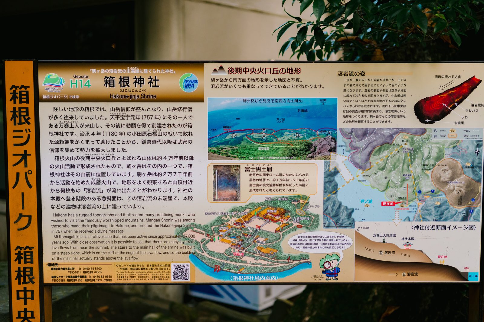 箱根ジオパークの案内板「箱根神社」